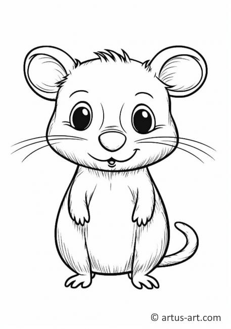 Cute Shrew Coloring Page For Kids